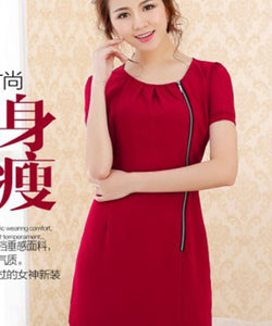 Đầm suông phối dây kéo