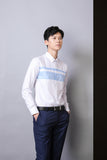 Sơ mi trắng ngực xanh